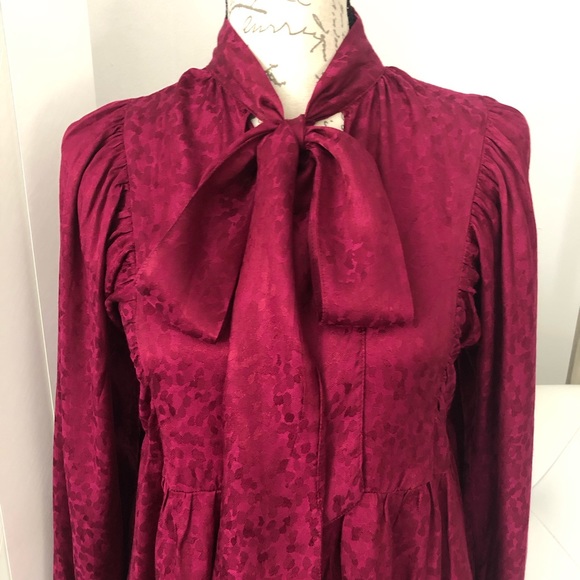 A New Day Tie Neck Long Sleeve Babydoll Dress - Picture 4 of 12